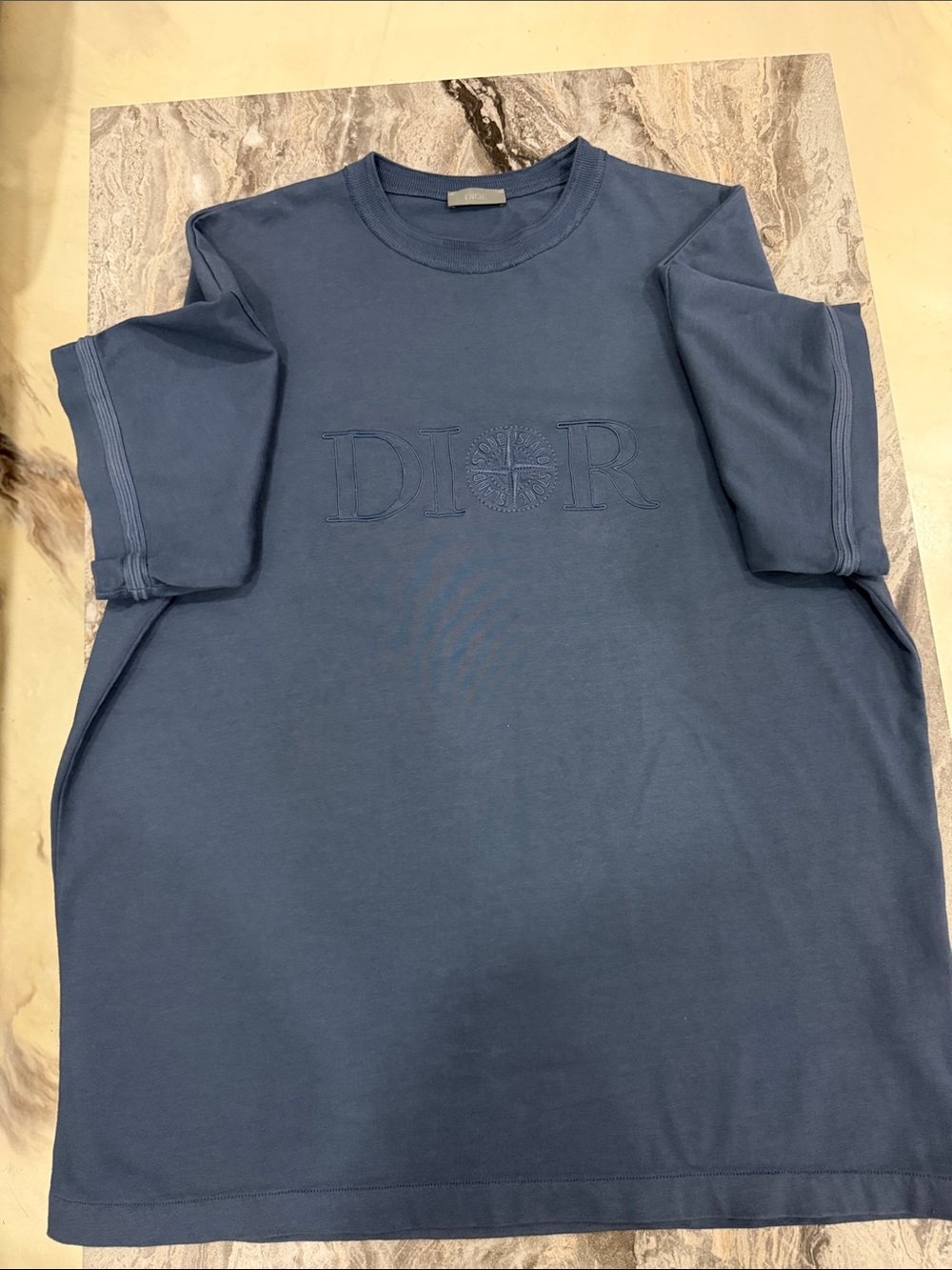 AUTHENTIC Dior Navy Embroidered Logo Short-Sleeve Tee WORN ONCE